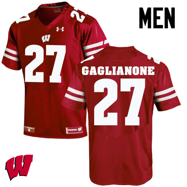 Men Wisconsin Badgers #27 Rafael Gaglianone College Football Jerseys-Red